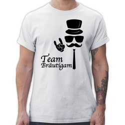 Shirtracer T-Shirt Team Bräutigam Hipster JGA Männer weiß S