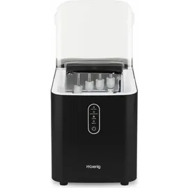 h.koenig KUB14 12kg in 24 Stunden, Eiswürfel in 6min, 2 Eiswürfelgrößen, 120 W Schwarz leise, Eiswürfelbereiter, 1 L, Eiswürfelschaufel