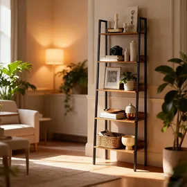 Relaxdays Standregal 170 x 60 x 30 cm Braun/Schwarz