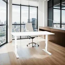 Kadima Design Höhenverstellbarer Schreibtisch  160x80 cm  Weiß Ergonomisch Design  Computertisch Holz-Metall