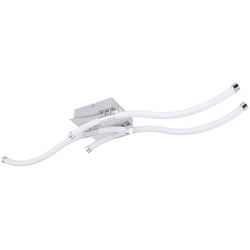 Deckenlampe dimmbar Deckenleuchte verchromt LED Wohnzimmerlampe, Metall Kunststoff, 20W 1790lm warmweiß, LxBxH 88x16x12cm