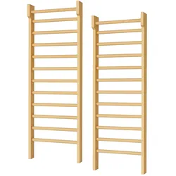 225x70cm Solide Holz Kletterwand Sprossenwand Massivholz 100 Kg belastbar Sport