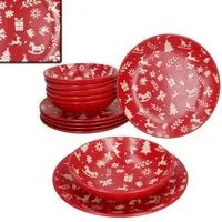 Mambocat Advent Tafelservice 12-tlg. 6 Personen rot Weihnachten