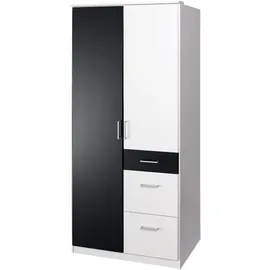 WIMEX Drehtürenschrank Click 90 x 199 x 58 cm Weiß/Grau