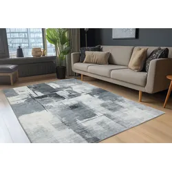 Teppich OBSESSION "Posh 300", grau, B:200cm H:12mm L:290cm, Polyester, Teppiche, modernes Design, bedruckte Qualität, Wohnzimmer