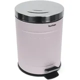 YourCasa® Mülleimer Bad 5L aus Edelstahl [Retro Deisgn] für Badezimmer und Wohnbereich - Kosmetikeimer mit Deckel & Softclose - Badezimmer Mülleimer Bad Mülleimer klein Abfalleimer Bad (Rosa)