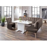 exxpo - sofa fashion Costa 197 x 92 x 265 cm Kunstleder langer Schenkel links schlamm
