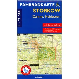 Grünes Herz Fahrradkarte Storkow, Dahme, Heideseen