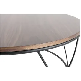 miliboo Couchtisch Dunkles Holz Schwarz Rund 80 cm