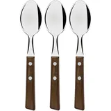 Tramontina Tradicional Set mit Naturholz-Griffen, 3er Set, Rostfreier Edelstahl, Tafellöffel