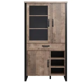 VCM Vitrine Buffetschrank Emile 106 x 45 x 195 cm Braun
