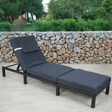 Poly-Rattan Sonnenliege HWC-A51, Relaxliege, Premium anthrazit, Kissen grau