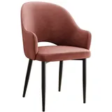 MIRJAN24 Stuhl Rosa (1 Stück), Beine aus Metall, 60x56x87 cm rosa