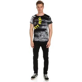 RUSTY NEAL T-Shirt RUSTY NEAL, Herren, Gr. 3XL, schwarz, 100% Baumwolle, bedruckt, normal, Rundhals, Shirts T-Shirt, mit großflächigem Front-Print