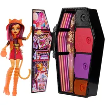 Monster High Skulltimate Secrets Toralei Stripe Puppe - Leuchtender Spind mit über 19 bunten Überraschungen,Überraschungen, abwaschbare geheimnisvolle Beschichtung, für Kinder ab 6 Jahren, HNF80