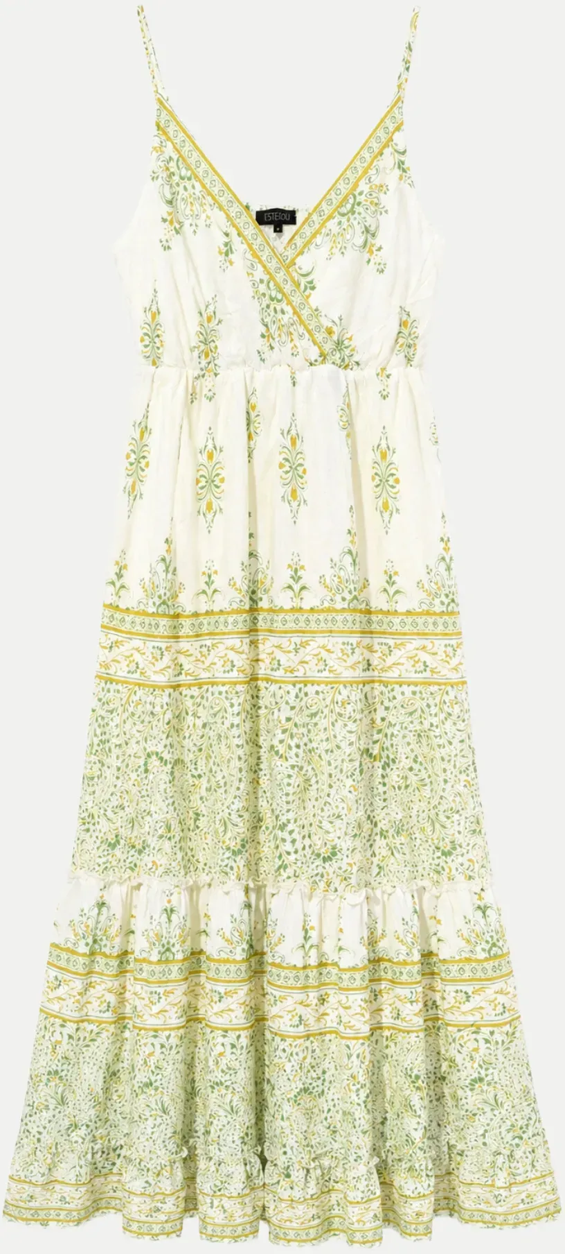 Midi Kleid mit floralem Muster Weiß M
