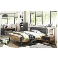 Lomadox Jugendzimmer Set Bett 140x200 Nachttisch LED Schreibtisch, Highboard,