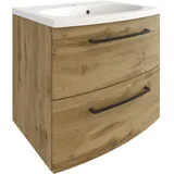 welltime Waschbeckenschrank »Chicago«, Badmöbel, Waschtisch mit Mineralgussbecken, Breite 60 cm, Softclose