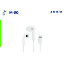 COFI Sunix Earphones In-Ear Ohrhörer Stereo Sound Kopfhörer mit Fernbedienung und Mikrofon iOS iPhone Anschluss in Weiß - Weiß