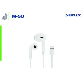 COFI Sunix Earphones In-Ear Ohrhörer Stereo Sound Kopfhörer mit Fernbedienung und Mikrofon iOS iPhone Anschluss in Weiß - Weiß