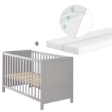 roba 2-in-1 Beistell- & safe asleep Matratze - Lattenrost taupe, höhenverstellbar, 5 Schlupfsprossen