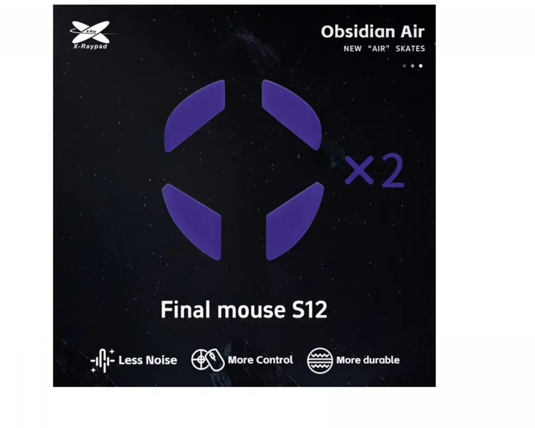 X-raypad Obsidian Air Mouse Skates für Final Mouse S12