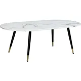 FineBuy Couchtisch FineBuy Sofatisch Marmor Optik 120 cm Wohnzimmertisch Tisch Modern