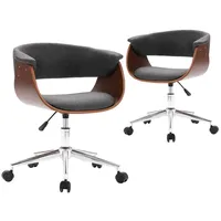 VidaXL Esszimmerstühle 2 Stk. Grau Stoff