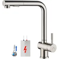 Niederdruck Küchenarmatur Ausziehbare Wasserhahn Küche Einhebelmischer 360° Drehbar, Niederdruck Spültischarmatur Küche Aus Edelstahl