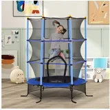 Homcom Kindertrampolin 163 x 163 cm inkl. Sicherheitsnetz Blau