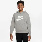 Nike FD2988-063 K NSW Club Fleece Hoodie Kinder 063 - DK Grey Heather/White XS