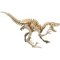 Pebaro 856/1 Holzbausatz Velociraptor, Dinosaurier 3D Puzzle, Basteln mit Holz, Holzpuzzle, Bastelset, vorgestanzte Holzplatte, inkl. Schmirgelpapier, ausbrechen, zusammenstecken, fertig, Geschenkidee