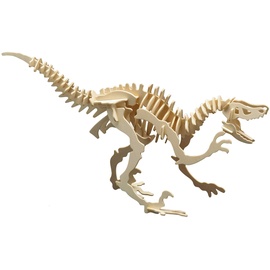 Pebaro 856/1 Holzbausatz Velociraptor, Dinosaurier 3D Puzzle, Basteln mit Holz, Holzpuzzle, Bastelset, vorgestanzte Holzplatte, inkl. Schmirgelpapier, ausbrechen, zusammenstecken, fertig, Geschenkidee