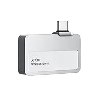 Lexar Professional Go Portable SSD 1TB, ultrakompakt, unterstützt Apple ProRes, bis zu 1050MB/s Lesen und 1000MB/s Schreiben, USB 3.2 Gen 2, IP65 Staub- und wasserfest, für iPhone 15/16 Pro, Silber