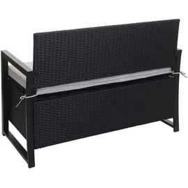 Mendler HWC-F39 2er Sitzbank 120 x 60 x 85 cm Grau