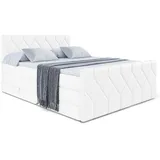 altdecor Boxspringbett Weiß Hochglanz, Holzwerkstoff, Höhe ca. 40 cm 140x200 cm, Schlafzimmer, Betten, Boxspringbetten