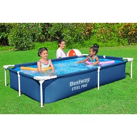 BESTWAY Steel Pro Frame Pool 221 x 150 x 43 cm inkl. Filterpumpe und Reparaturset