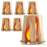 com-four® 6X Anmachholz für unterwegs - Kamin, Grill, Ofen, Smoker - Anzünder aus Holz für Feuerstellen - Anzündholz, Brennholz, Anfeuerholz auch bei Outdoor, Survival, Bushcraft, Camping