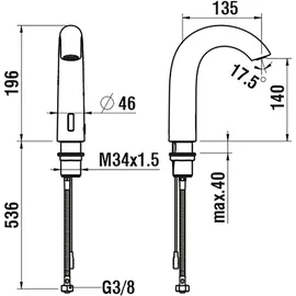 Laufen Curvetronic Sensor-Armatur Edelstahl