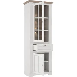Forte Vitrine Iloppa 76 x 44,3 x 209,8 cm Braun/Weiß