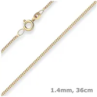 Schmuck Krone Goldkette 1,4mm Panzerkette aus 333 Gelbgold 36cm, Gold 333 goldfarben