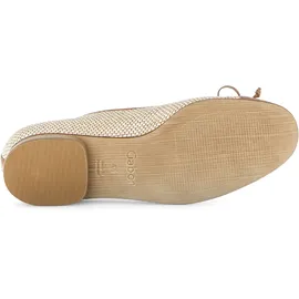 Gabor Ballerina Blockabsatz, Businessschuh, Schupfschuh in runder Form beige 39 EU (6 UK)