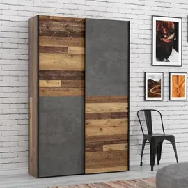 EFFEZETA Ozula Schwebetürenschrank 120 x 190,5 x 42 cm grau