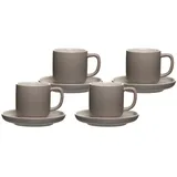 Ritzenhoff & Breker Jasper Espressotasse mit Untertasse 100 ml 4er Set Taupe