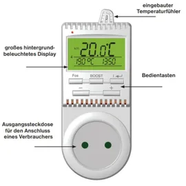 Elektrobock Steckerthermostat TS30, reinweiß - Weiß