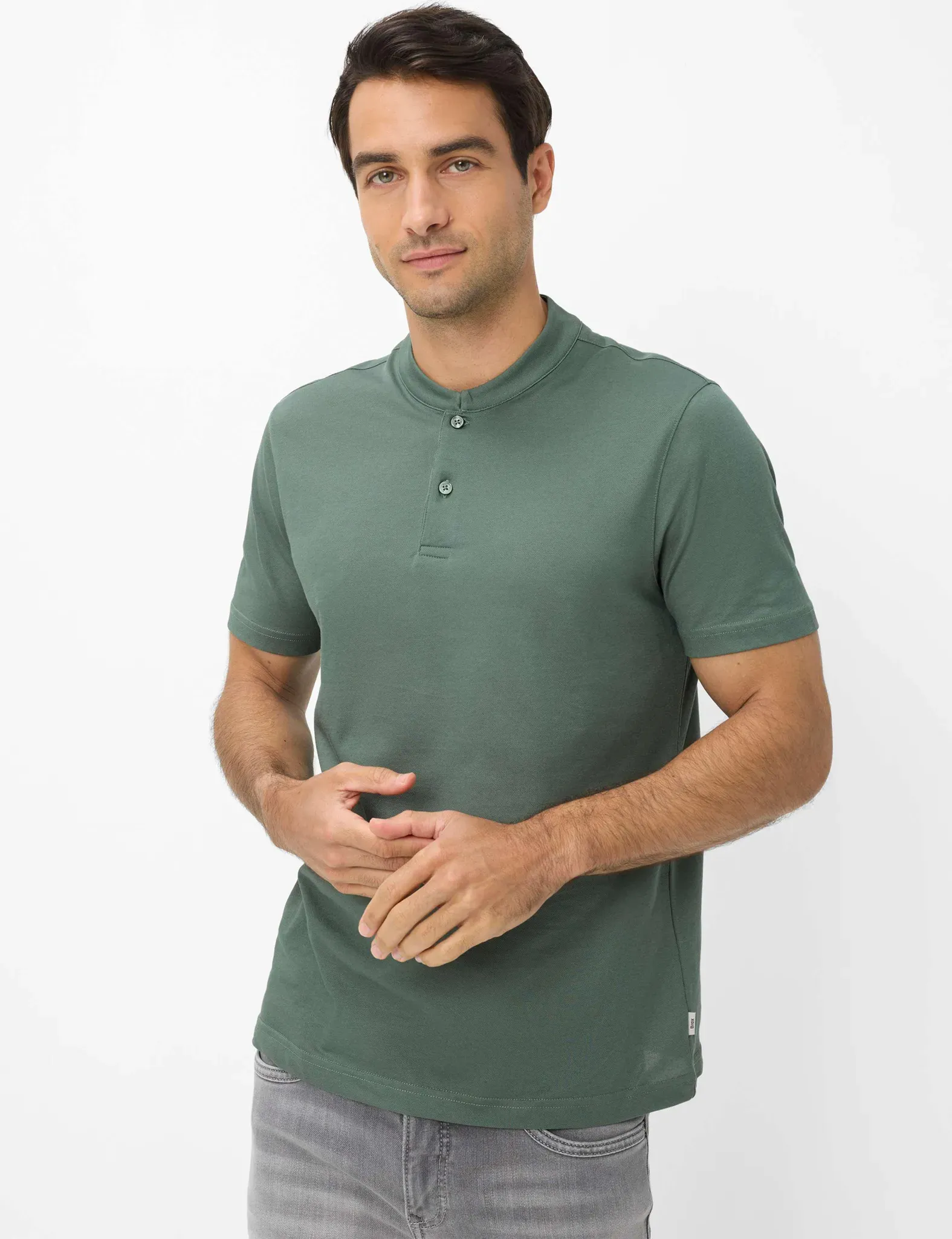Brax Herren Polo Style PELÉ thyme, grün, Gr. M