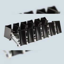 Alco Foldbackklammern schwarz aus Metall, 12 Stück
