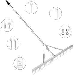 VEVOR Landschaftsrechen, 91,4cm Kopf, Aluminium-Landschaftsrechen, 190,5cm, verstellbarer Griff
