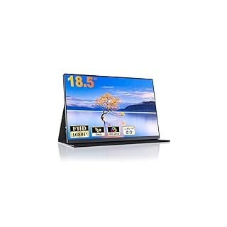 CUIUIC Portable Gaming Monitor 18,5 Zoll, Tragbarer Laptop Full HD IPS Bildschirm mit HDR 1080P 100% sRGB, HDMI und USB Type-C Anschluss, VESA, Zweitbildschirm für Laptop/PS4/5/Xbox