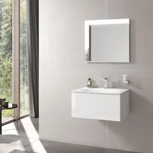 Keuco Edition 11 70x35x53,5cm, Lack Seidenmatt, Glas Weiß